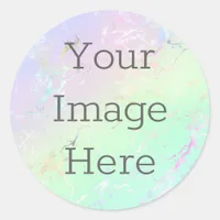 Create Your Own Metallic Faux Iridescent Marble Classic Round Sticker