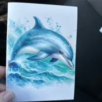 Coastal Under the Sea Dolphin Thank You Card