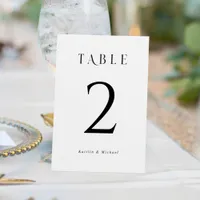 Simple Elegant Wedding Table Numbers