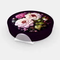 Pink Roses Floral  Coaster Set