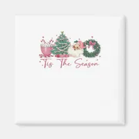 Tis The Season Merry Christmas Cute Xmas Coffee Ch Magnet