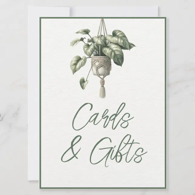 Boho Chic Botanical Greenery Cards & Gifts Sign 