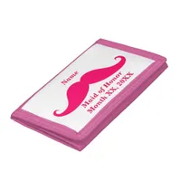 Maid of Honor Pink Mustache TriFold Nylon Wallet