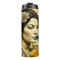 Personalized Inspirational Words and  Vintage Lady Thermal Tumbler