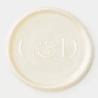 Elegant Watercolor Tulip Wreath Wedding Blue Ivory Wax Seal Sticker
