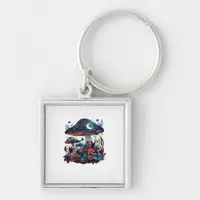 Cottagecore And Aesthetic Goblincore Mushroom Fair Keychain