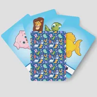 Cute Dinosaur Pattern on Blue | Matching Game Cards