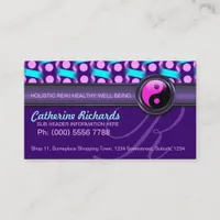 Modern Age Reiki Yin Yang Purple Business Cards