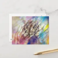 Colorful Abstract Tiger  Postcard