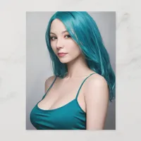 My Hair Color Matches My Shirt Color Woman  Postcard