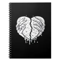 Gothic Skeleton Heart Hands Retro Aesthetic Notebook