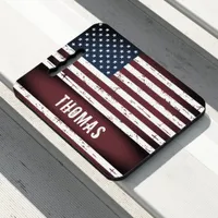 USA Flag American Flag Personalized Patriotic Seat Cushion
