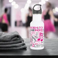 Born to Dance Pink Gray ID277 Water Bottle