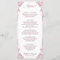 Elegant Wedding or Event Menus (Dusty Rose)