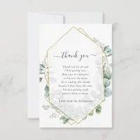 Geometric Eucalyptus Baby Shower Thank You Card
