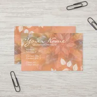 Floral Nature Orange + Logo Business Card template