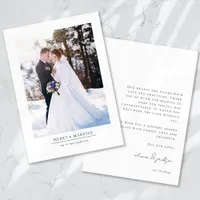 Modern Minimalist Photo Merry & Married  Holiday Card