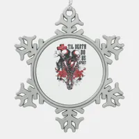 Till Death Do Us Part – Minimalist Skeleton Art Fo Snowflake Pewter Christmas Ornament