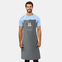 Custom Company White Logo Slate Grey Staff Uniform Apron