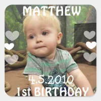 First Birthday Photo Sticker