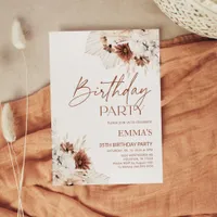 Birthday Invitation Boho Pampas