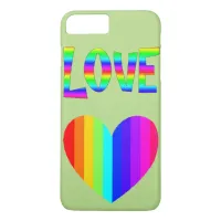 Rainbow Love and Heart LGBT Phone Case