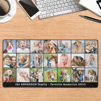 Simple 21 Photo Collage Custom Text Personalized Desk Mat