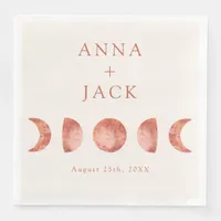 Terracotta Moon Phase Wedding Dinner Napkins