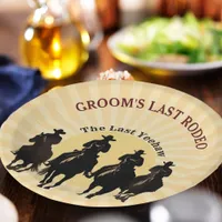 Groom’s Last Rodeo Cowboy Sunset Bachelor Party Paper Plates