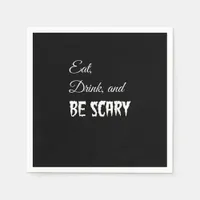 Eat Drink And Be Scary Funny Halloween Retro Style Napkins