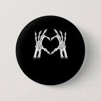 Halloween Skeleton Heart Hand Minimal Look Button