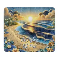 Ocean View Tropical Paper Quilling Effect  Cutting Board