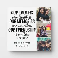 Trendy Typography Best Friends Names Photo Collage Plaque