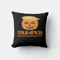 Funny Halloween Trumpkin - Make Halloween Great Ag Throw Pillow