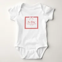 Ciao Baby! Italian Red GIngham Bow Baby Shower Bodysuit