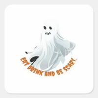 Be Boos Eat Drink And Be Scary Classic  Square Sticker