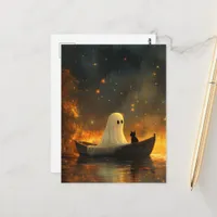 Ghost and a Cat in a Boat Postcard