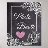 Chalkboard Look Wedding Photo Booth Poster