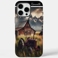 Rustic Tractor & Mountain View iPhone 16 Pro Max Case