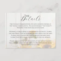 Country Sunflower White Barn Wood Wedding Details Enclosure Card