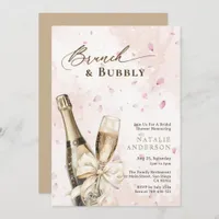 Elegant Petals Brunch & Bubbly Bridal Shower Invitation