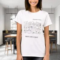 Private chef name script kitchen utensils T-Shirt