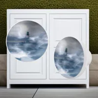 Lighthouse in the storm - Baltic Sea   Ceramic Knob