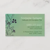 Floral Green Wash Business Card