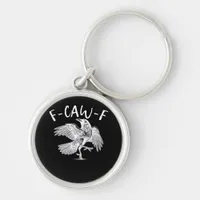 F-Caw-F Raven Vintage Graphic Keychain