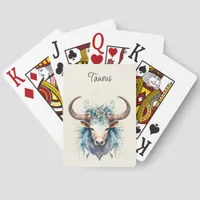 Taurus Bull Zodiac Watercolor  Jumbo Poker Cards