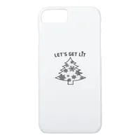Let's Get Lit Christmas Tree Holiday Lights Essent iPhone 8/7 Case
