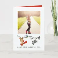 Retro Vintage Reindeer Christmas Baby Expecting Announcement
