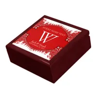 Red+White Shell Lace Anniversary Wedding Gift Box