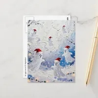 Adorable and Cute Christmas Ghosts Postcard